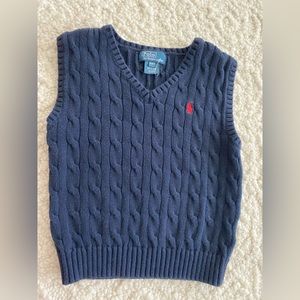 Polo Navy Cable -Knit Sweater Vest